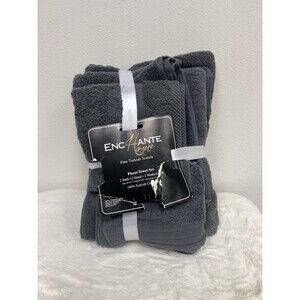 Enchante Home Fine Turkish Towel Set 4 Piece Set Cotton Gray